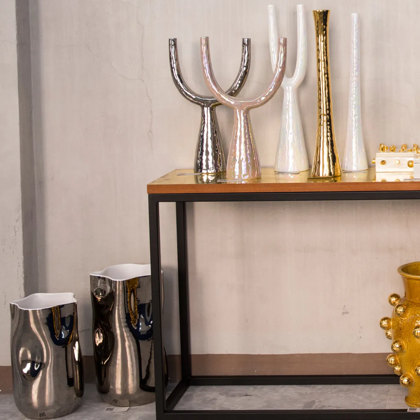 Perla Rosa Candelabro in ceramica