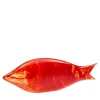Pesce stilizzato medio in vetro di Murano rosso