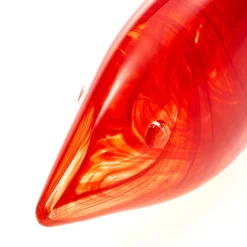 Pesce stilizzato medio in vetro di Murano rosso