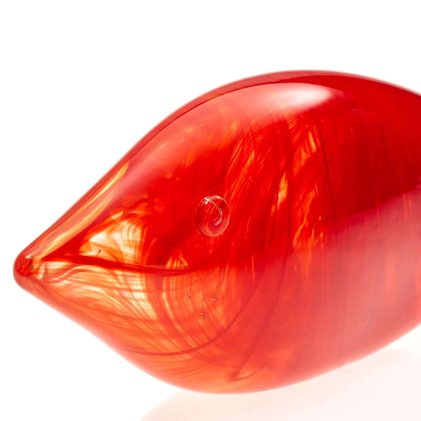 Pesce stilizzato medio in vetro di Murano rosso