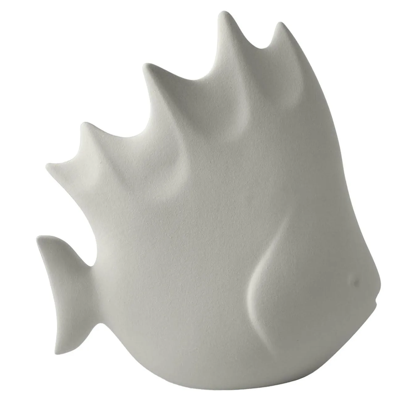 Pesce tropicale grande in ceramica grigio