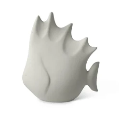Pesce tropicale grande in ceramica grigio