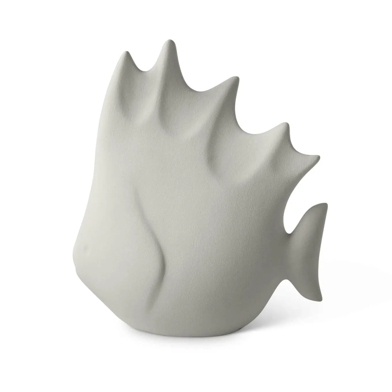 Pesce tropicale grande in ceramica grigio
