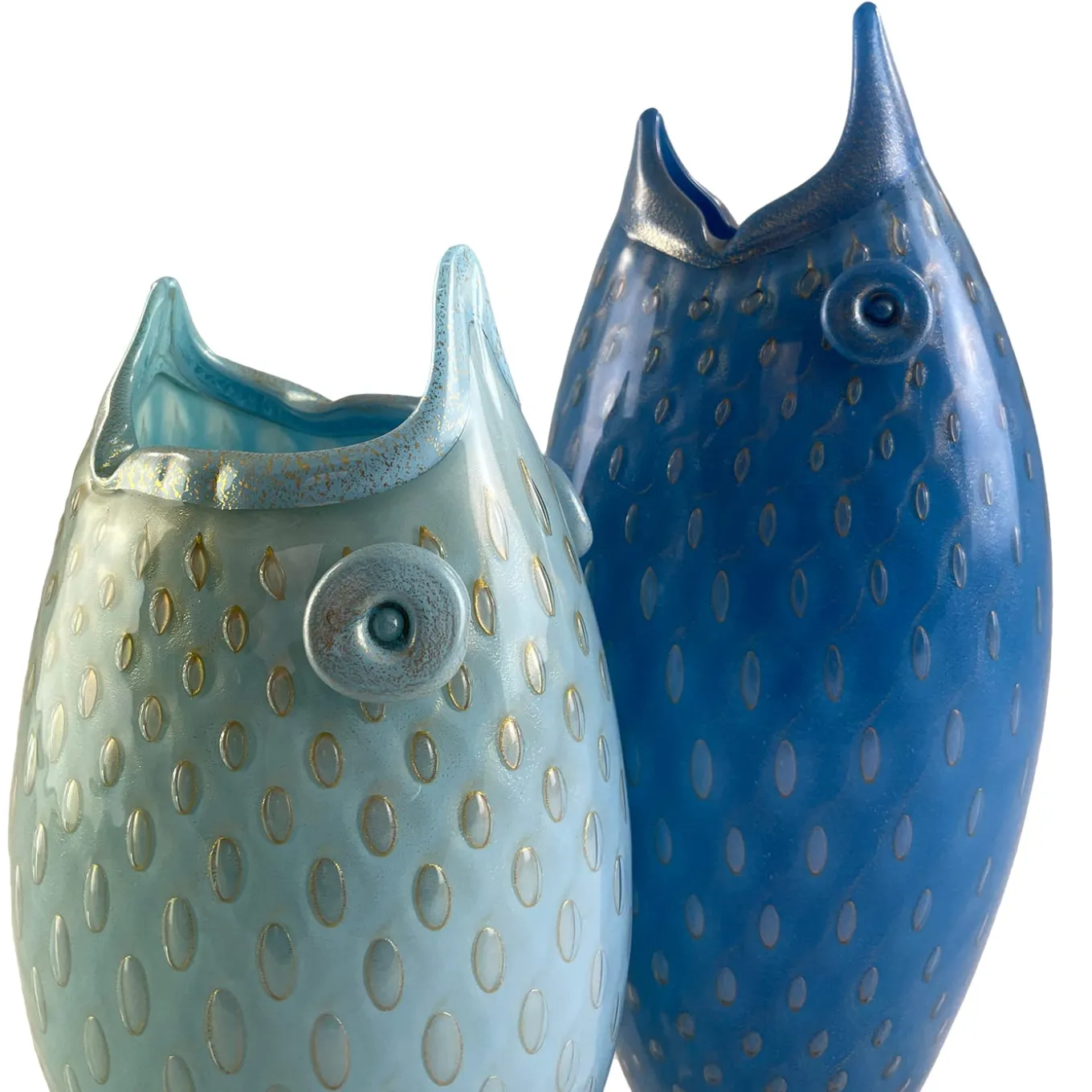 Pesce Vaso zoomorfo in vetro blu