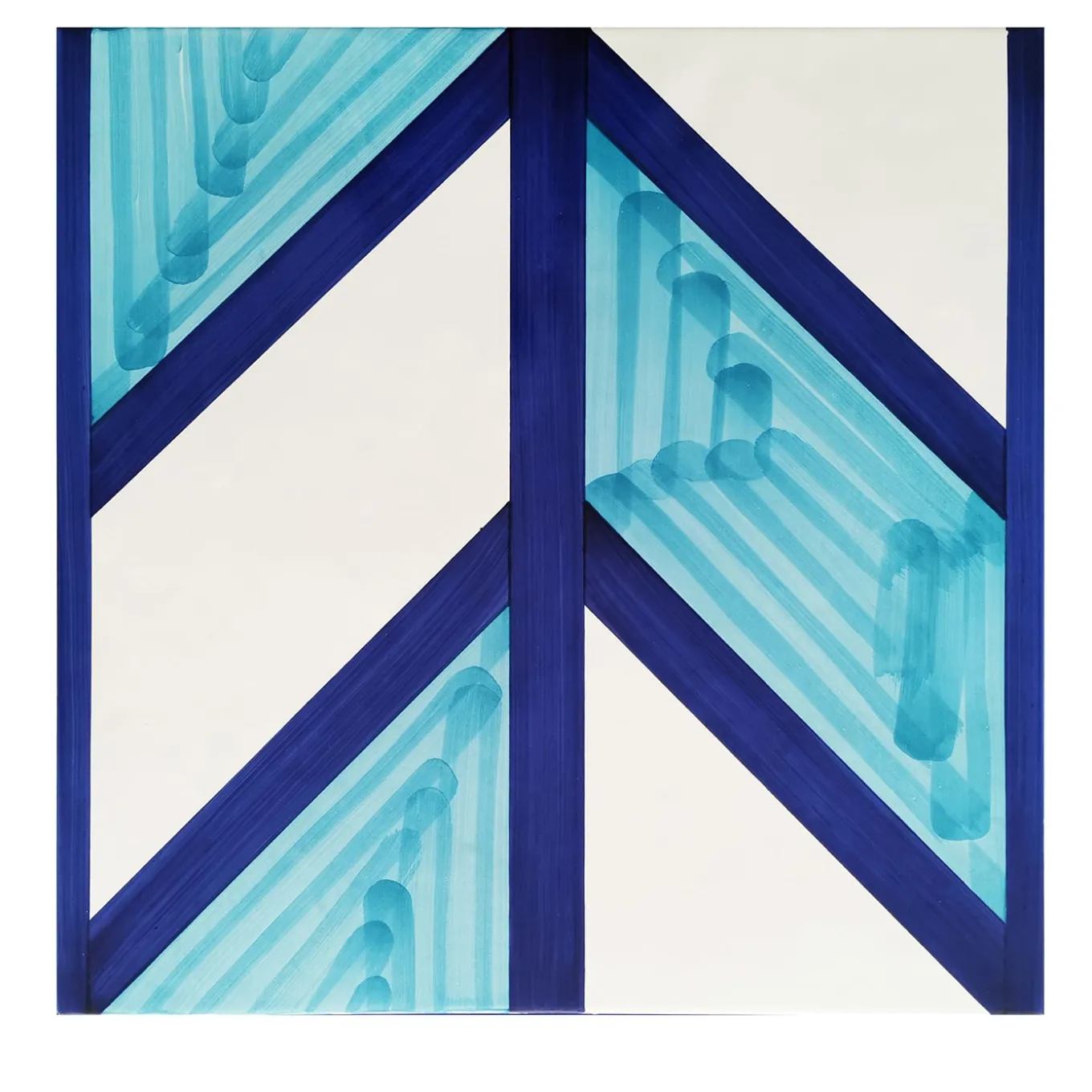 Piastrella Chi Square blu e turchese