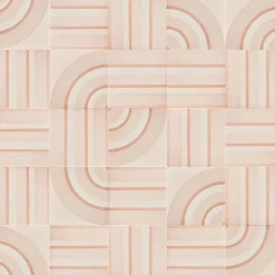 Piastrella Geometrie D’Ombra In Ceramica Rosa Cipria Motivo A Linee