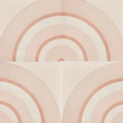 Piastrella Geometrie D’Ombra In Ceramica Rosa Motivo Circolare