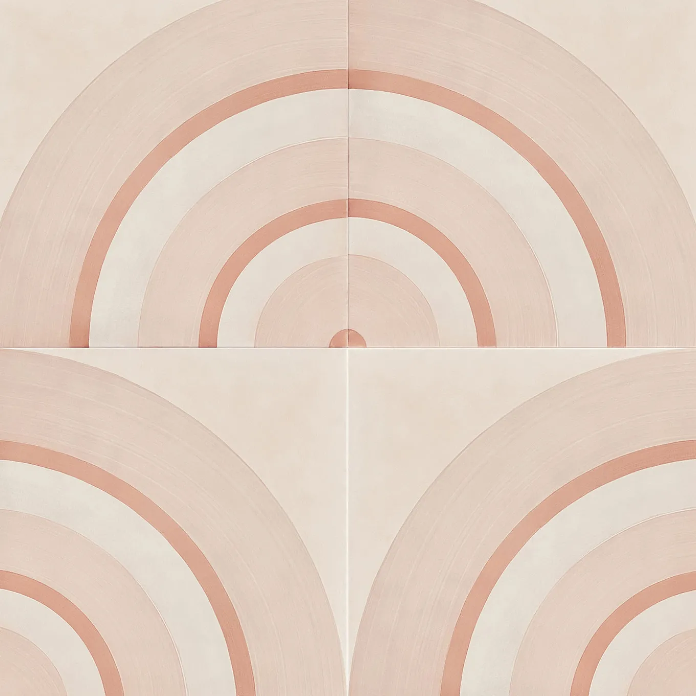Piastrella Geometrie D’Ombra In Ceramica Rosa Motivo Circolare