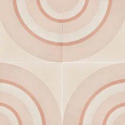 Piastrella Geometrie D’Ombra In Ceramica Rosa Motivo Circolare