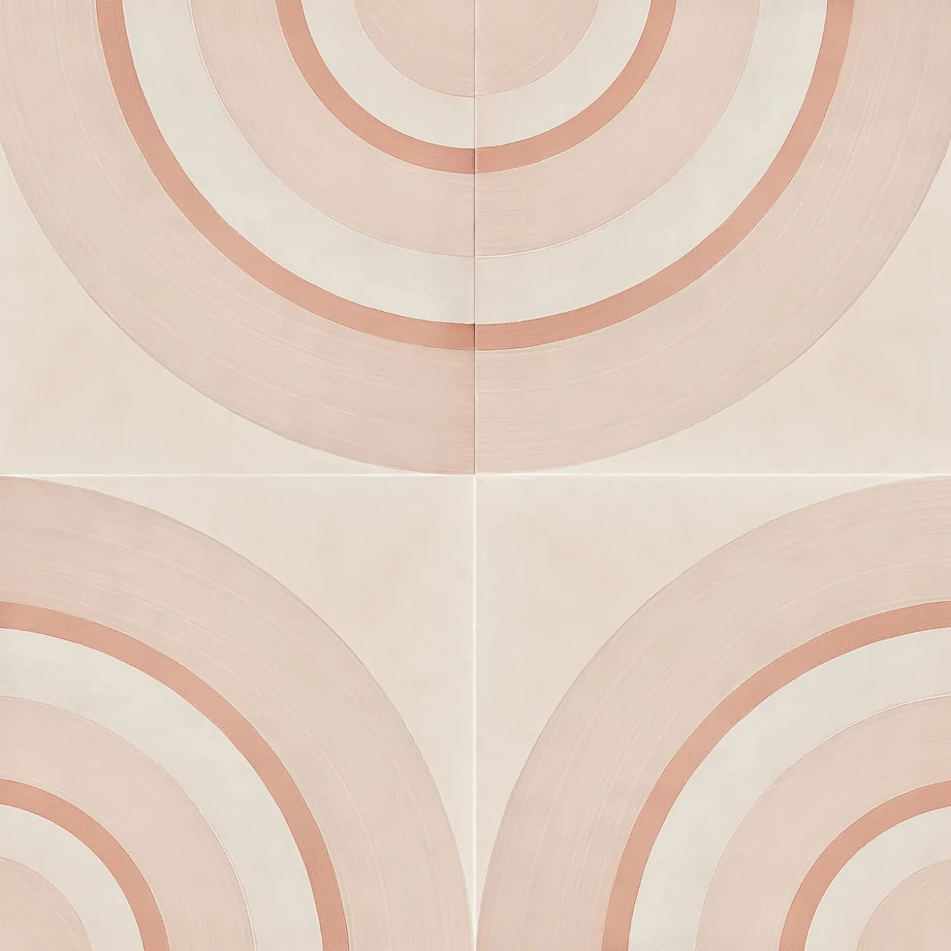 Piastrella Geometrie D’Ombra In Ceramica Rosa Motivo Circolare