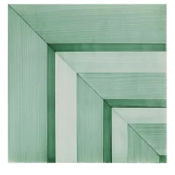 Piastrella Geometrie D’Ombra In Ceramica Verde Rame Motivo Quadrato