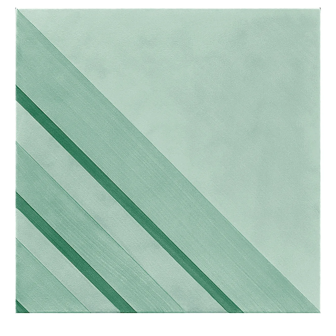 Piastrella Geometrie D’Ombra In Ceramica Verde Rame Motivo Triangolare