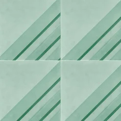 Piastrella Geometrie D’Ombra In Ceramica Verde Rame Motivo Triangolare