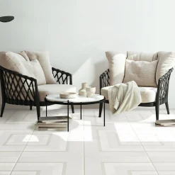 Piastrella Geometrie D’Ombra In Ceramica Bianca Motivo Quadrato