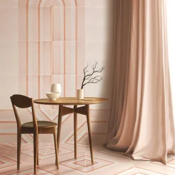 Piastrella Geometrie D’Ombra In Ceramica Rosa Cipria Motivo Diagonale