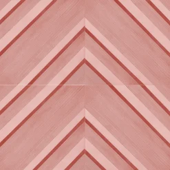 Piastrella Geometrie D’Ombra In Ceramica Rosso Rubino Motivo Diagonale