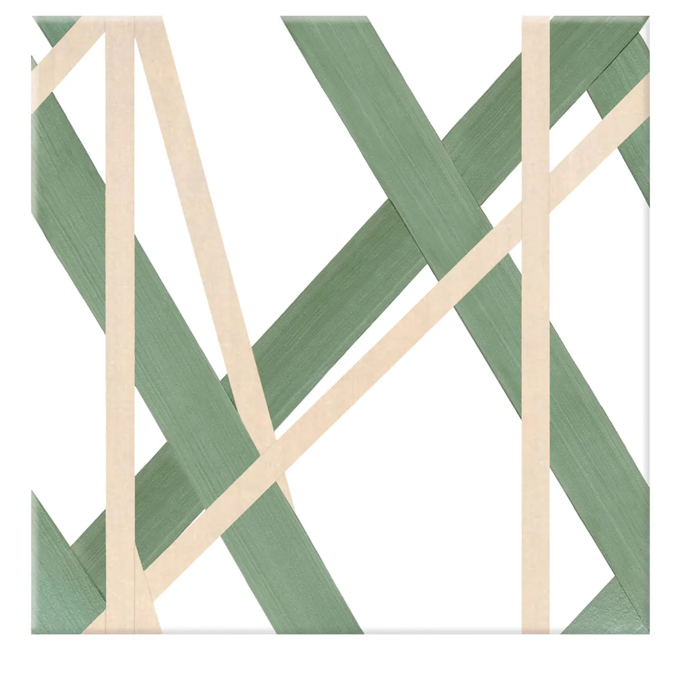 Piastrella Il Saraceno In Ceramica Rosa E Verde Motivo Geometrico