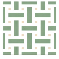 Piastrella La Cripta In Ceramica Rosa E Verde Motivo Geometrico