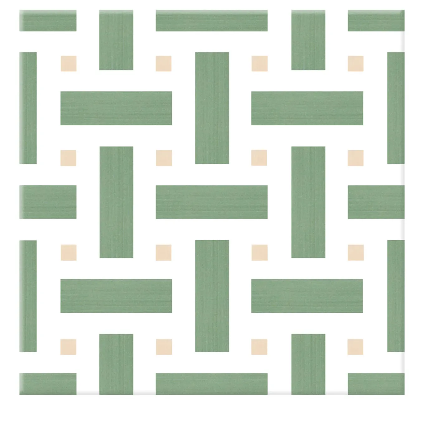 Piastrella La Cripta In Ceramica Rosa E Verde Motivo Geometrico