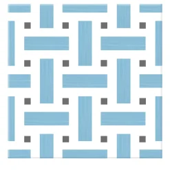 Piastrella La Cripta In Ceramica Azzurro E Grigio Scuro Motivo Geometrico