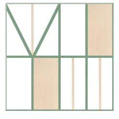 Piastrella La Facciata In Ceramica Rosa E Verde Motivo Geometrico