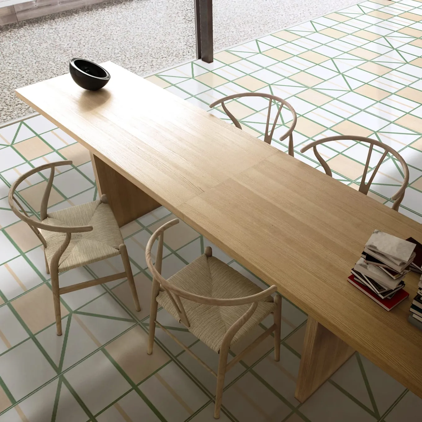 Piastrella La Facciata In Ceramica Rosa E Verde Motivo Geometrico