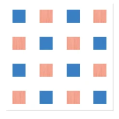 Piastrella La Navata In Ceramica Corallo E Blu Motivo Geometrico