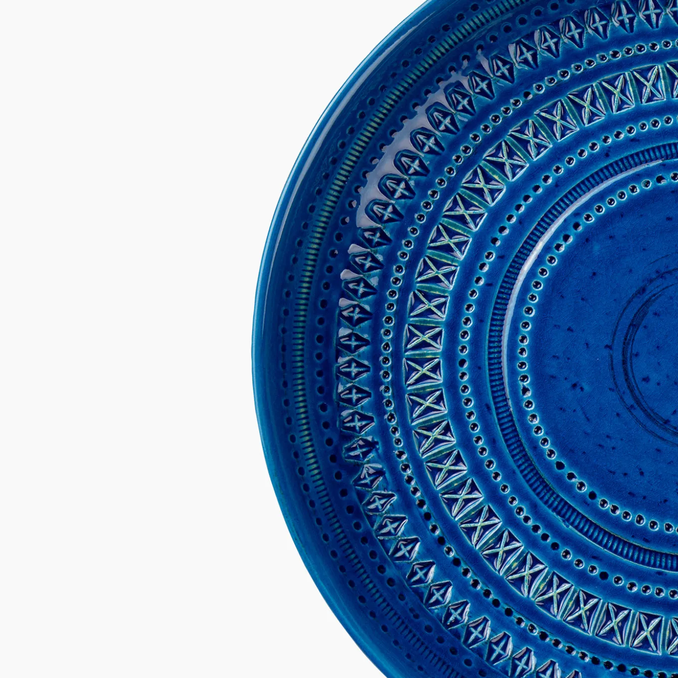 Piatto centrotavola blu di Aldo Londi