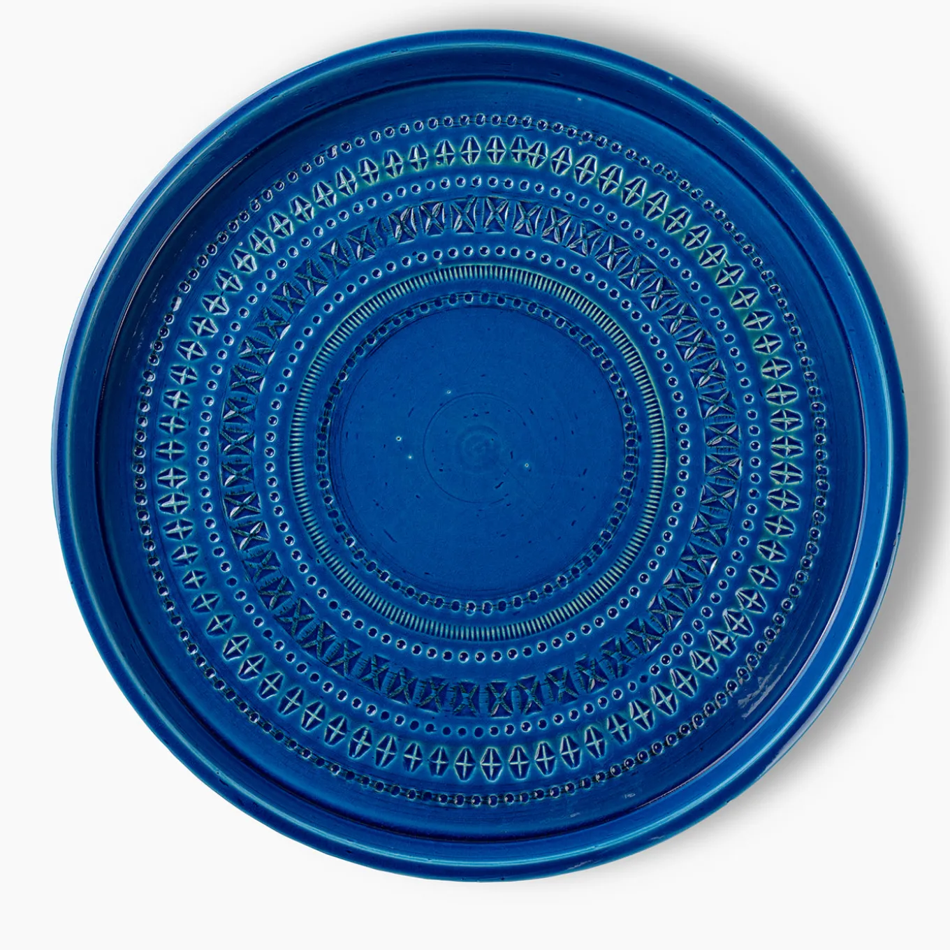 Piatto Decorativo Blu Grande di Aldo Londi