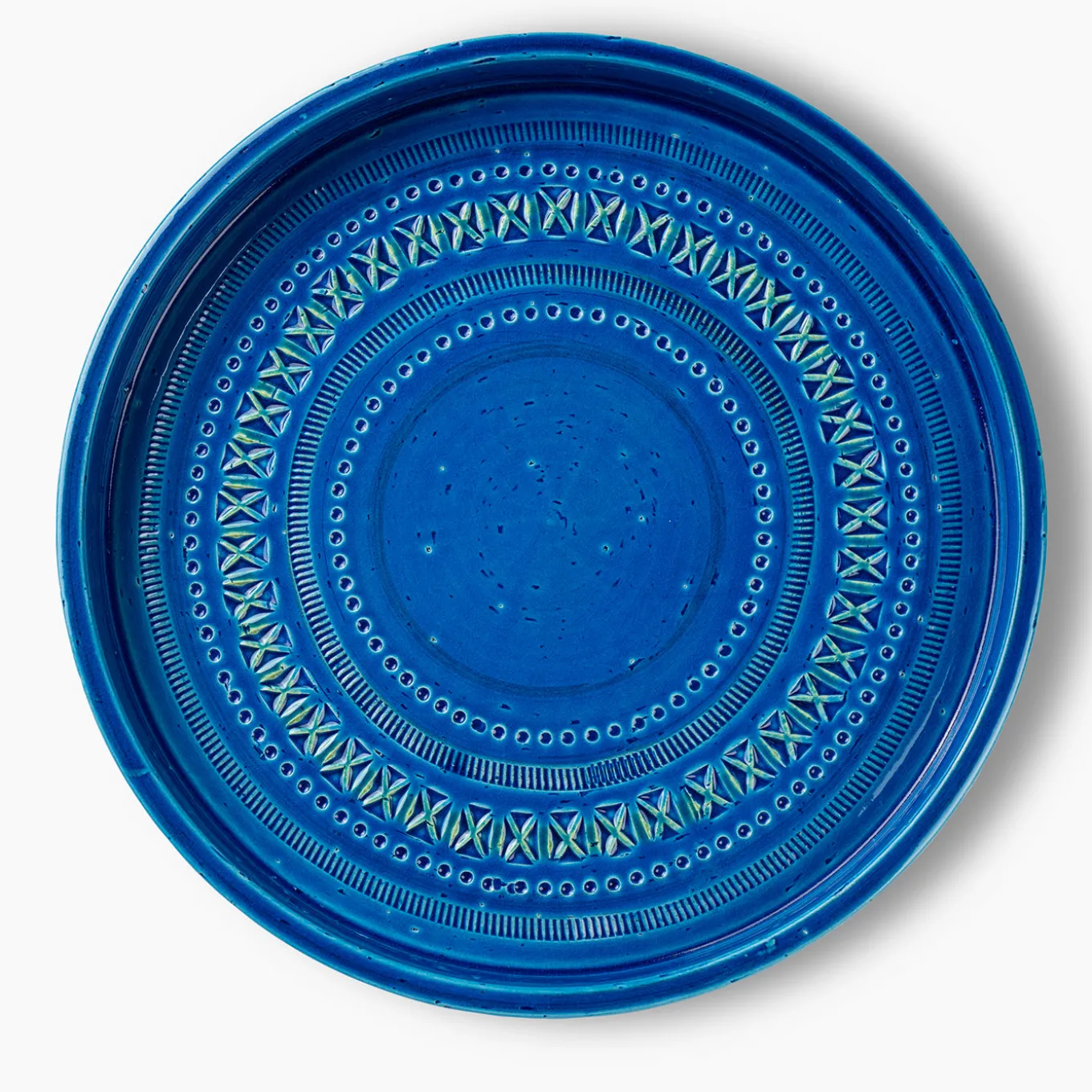 Piatto decorativo blu medio di Aldo Londi