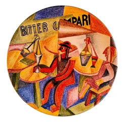 Piatto Decorativo Depero per Campari in Ceramica