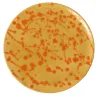 Piatto decorativo in ceramica arancione e caramello