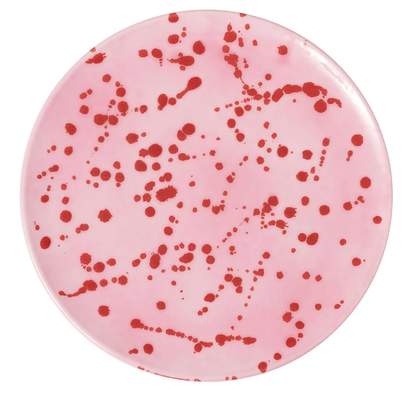Piatto decorativo in ceramica fucsia e rossa