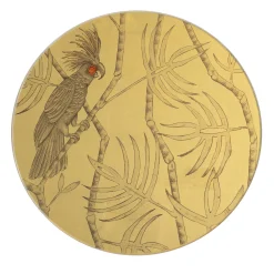 Piatto Decorativo Pappagallo Soggetto V Oro