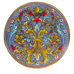 Piatto rotondo a mosaico floreale