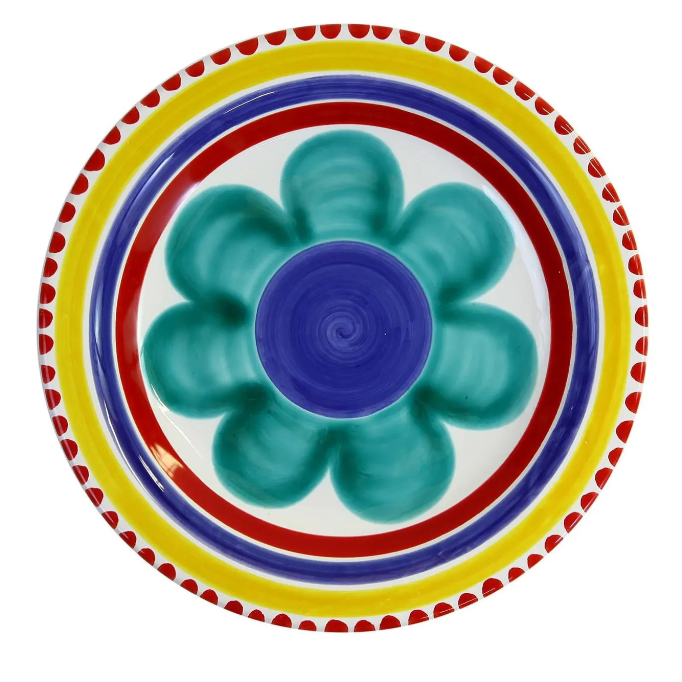 Piatto rotondo in ceramica Alicudi