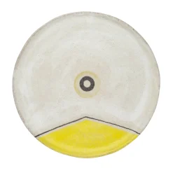 Piatto Segni bianco e giallo