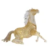 Piccolo cavallo seduto in vetro dorato