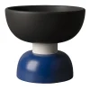 Piccolo centrotavola in nero opaco e blu di Ettore Sottsass