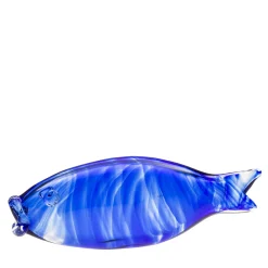 Piccolo pesce blu in vetro di Murano