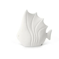 Piccolo pesce tropicale in ceramica bianca