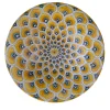 Piuma di pavone gialla ⌀ Piatto decorativo da 35 cm