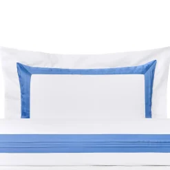 Plissè Bianco e Country Blue US King Sham