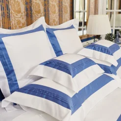 Plissè Bianco e Country Blue US King Sham