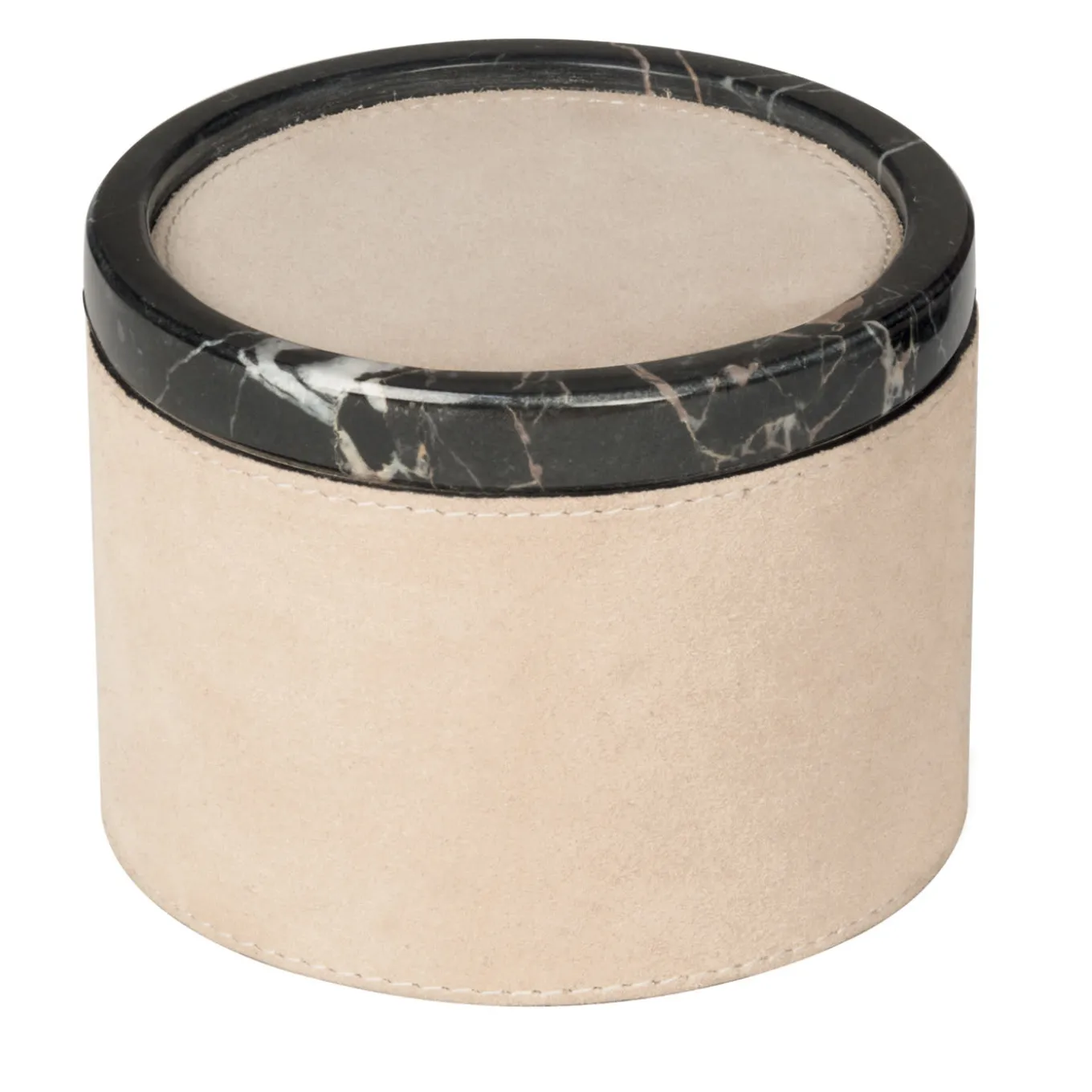 Polo Marmo Beige Scatola rotonda piccola impilabile