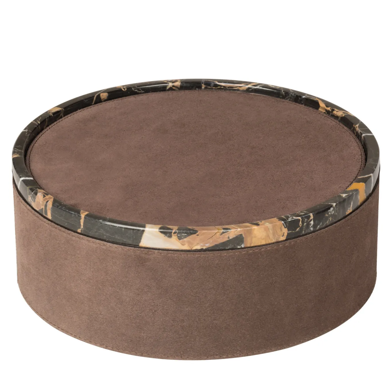 Polo Marmo Brown Scatola rotonda impilabile grande