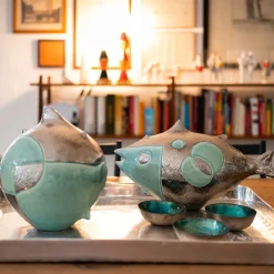 Pop pesce palla Scultura in ceramica