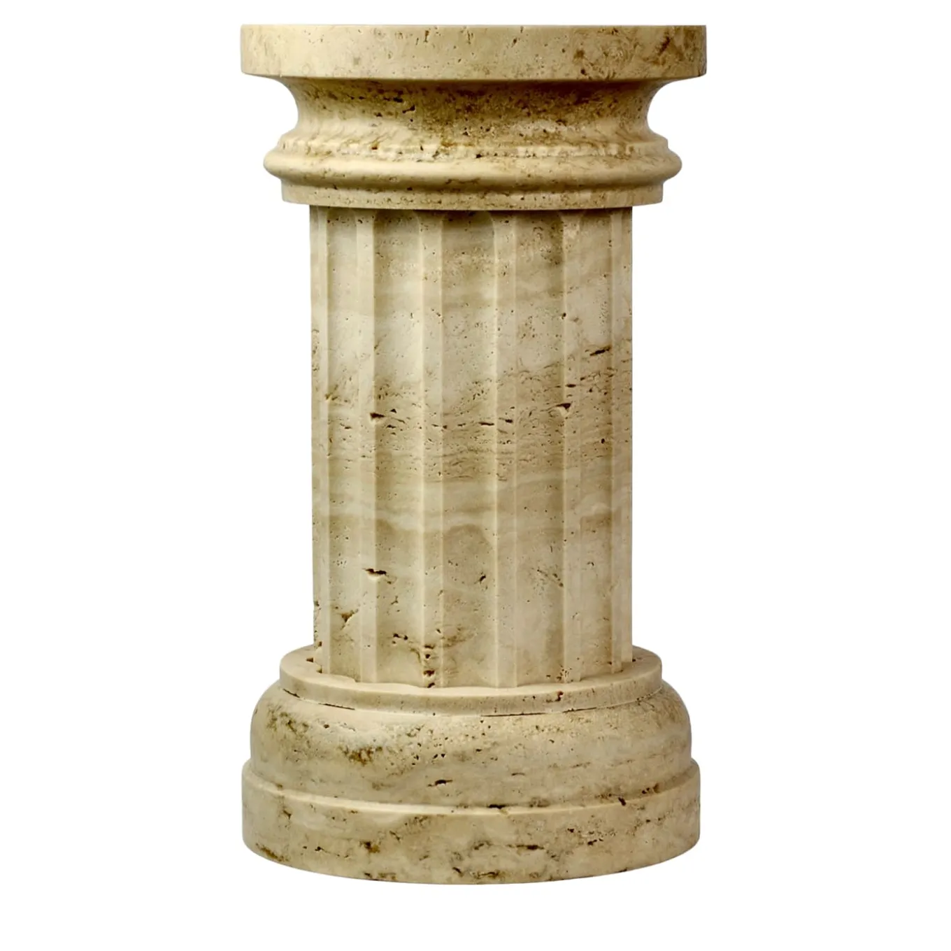 POR TAN TE Vaso a colonna in marmo travertino satinato