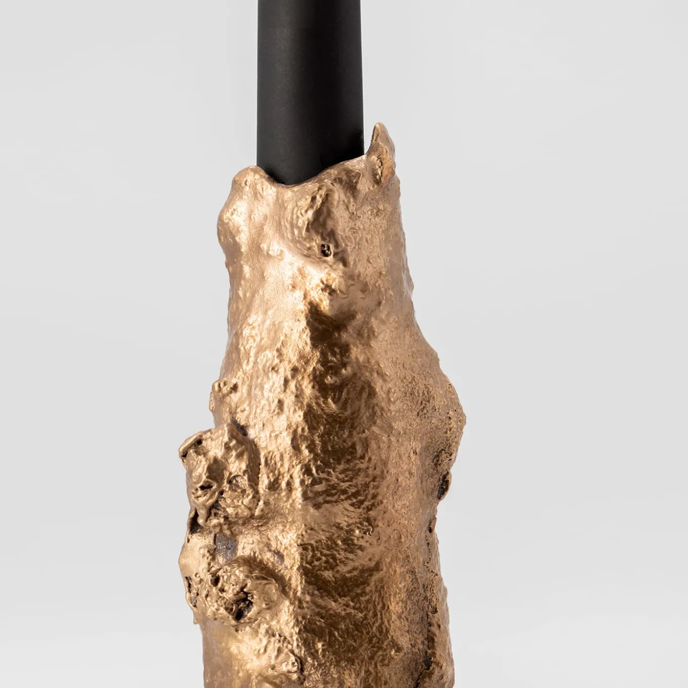 Porta Candela in Bronzo Forma Fluida