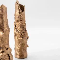 Porta Candela in Bronzo Forma Fluida